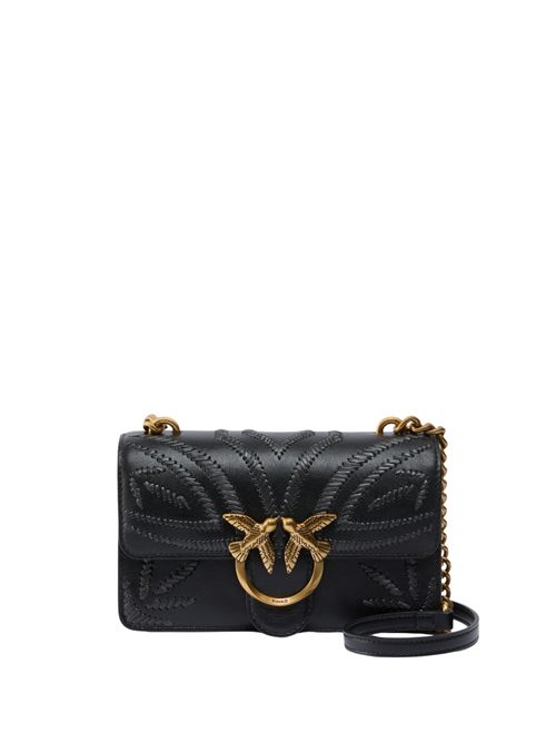 Borsa love one mini in pelle e ricamo rafia Nero PINKO | 100059 A2C3Z99Q